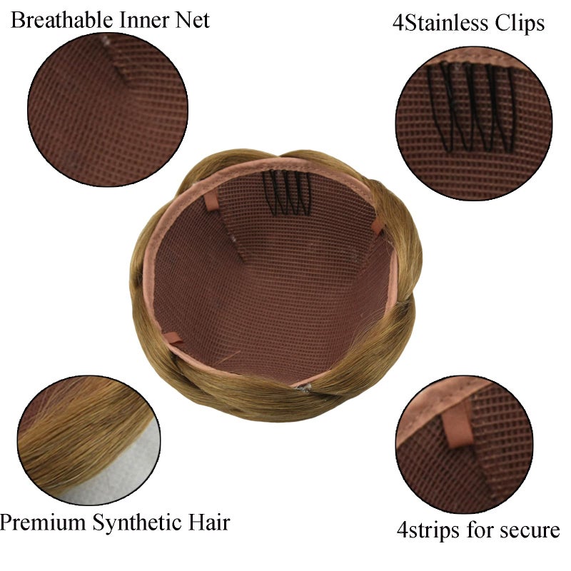 Funyn Synthentic Hair Bun Donut Braided Hair Chignon Hairpieces Accessories Large Size 6Colors Available (#2005) - Image 5